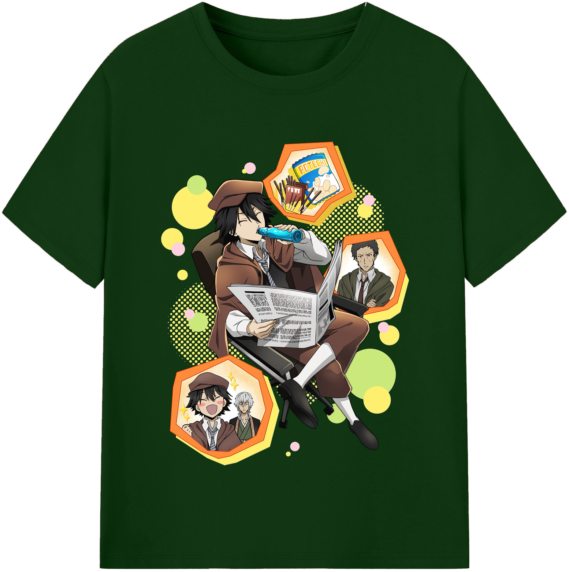 （画像用） 文豪ストレイドッグス Bungo Stray Dogs 綿100％半袖Tシャツ（フロントプリント）